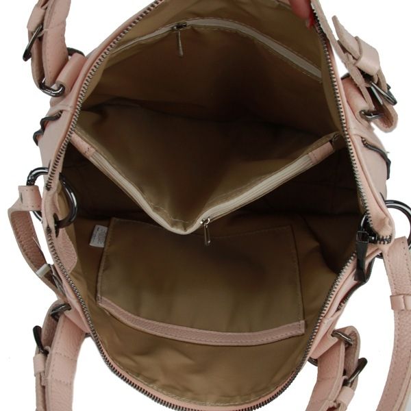 Женская кожаная сумка МІС 2740 пудра
