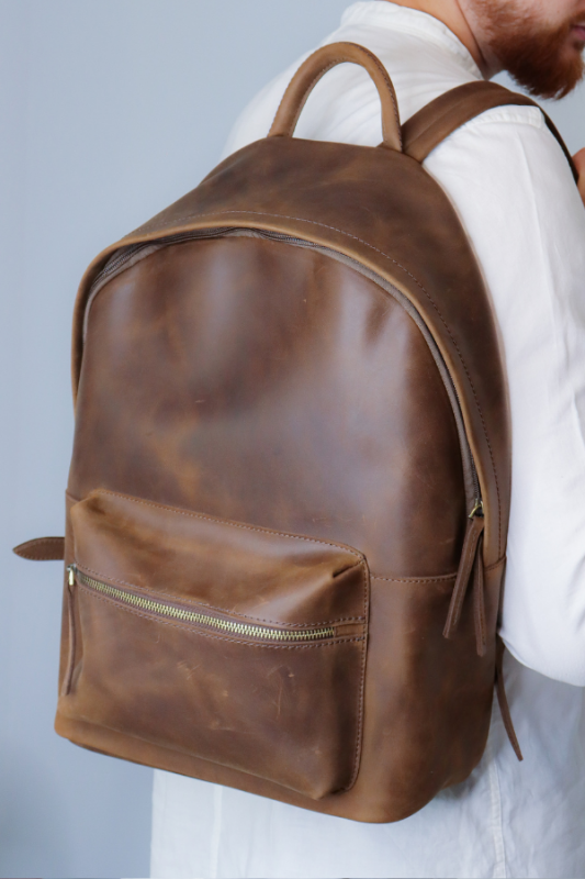 Мужской кожаный рюкзак 4597 коричневый