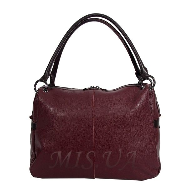 Женская кожаная сумка МІС 2656 бордовая