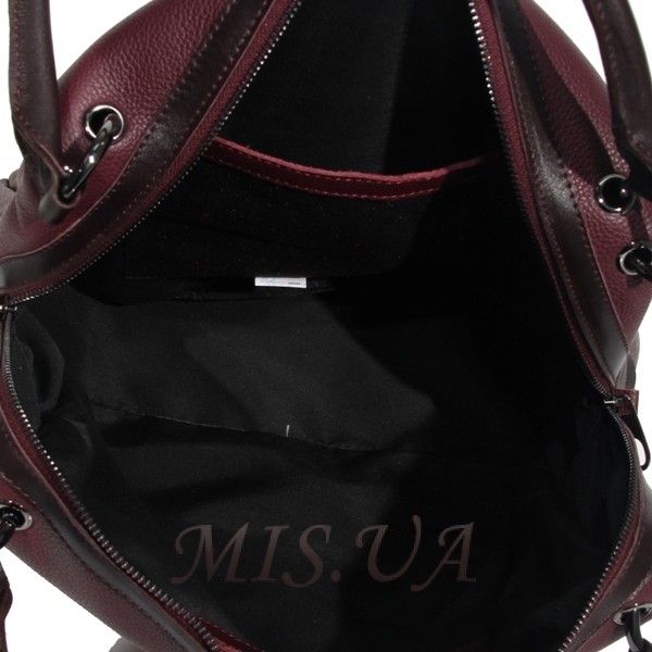 Женская кожаная сумка МІС 2656 бордовая