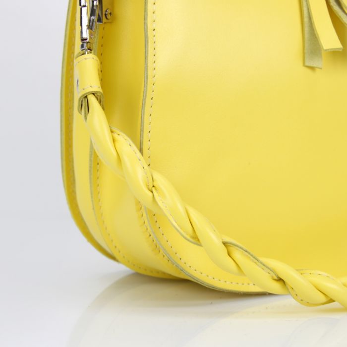 Женская кожаная сумка МІС 2762 желтая