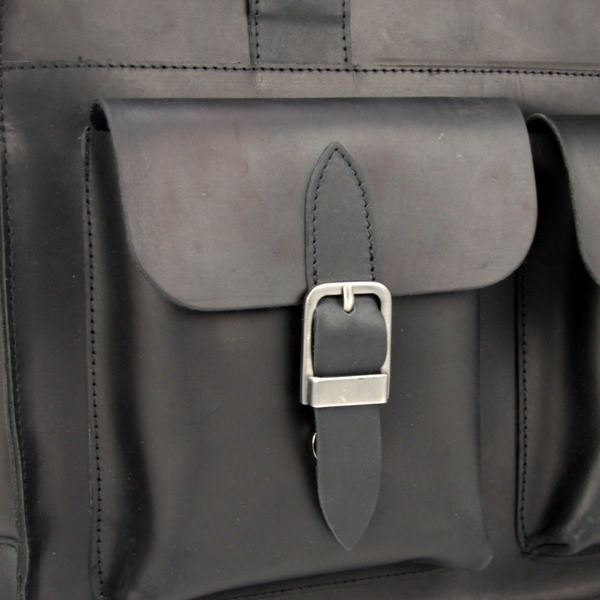 Мужской кожаный портфель 4301 черный матовый