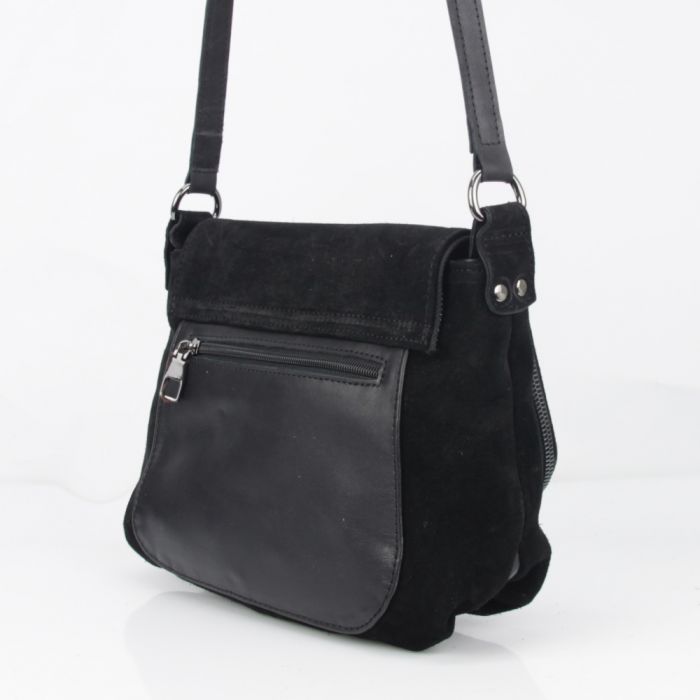 Женская замшевая сумка МІС 2786 черная