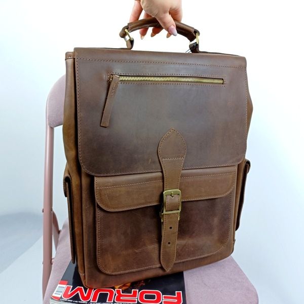 Мужской кожаный рюкзак 4755 коричневый