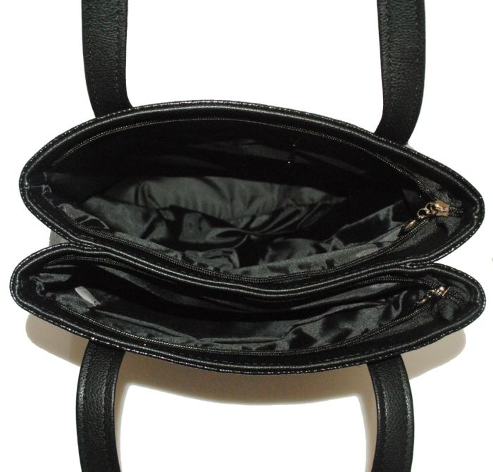 Женская сумка 35381 черная с тиснением