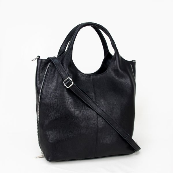 Женская кожаная сумка МІС 2742 черная