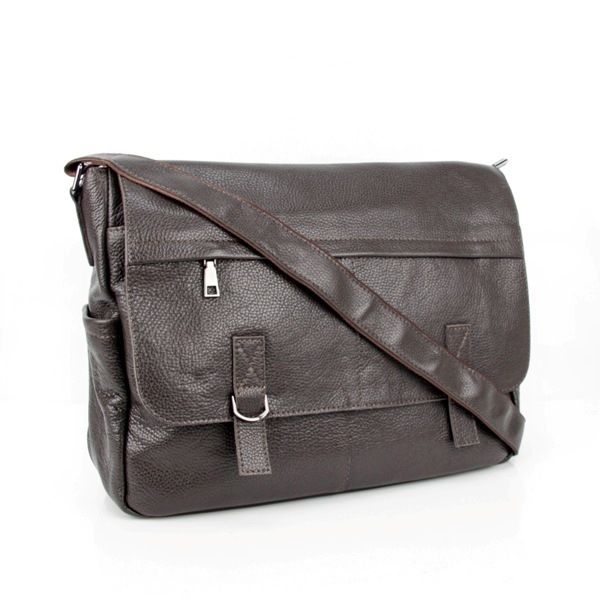 Чоловіча шкіряна сумка - портфель Vesson 4625 коричнева