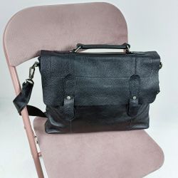 Чоловічий шкіряний портфель Vesson 4635 чорний