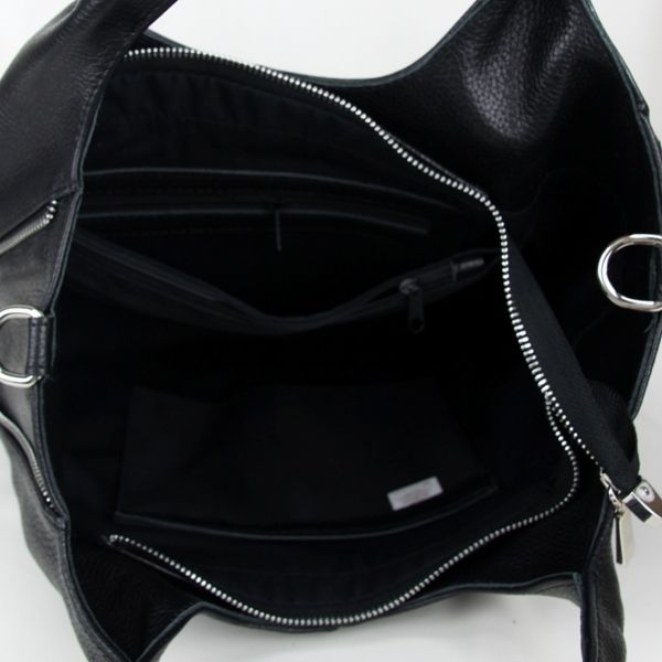 Жіноча шкіряна сумка МІС 2742 чорна