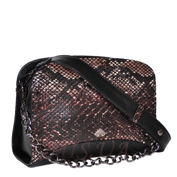 Женская замшевая сумка МIС 0693 черная принт