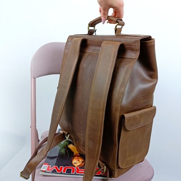 Мужской кожаный рюкзак 4755 коричневый