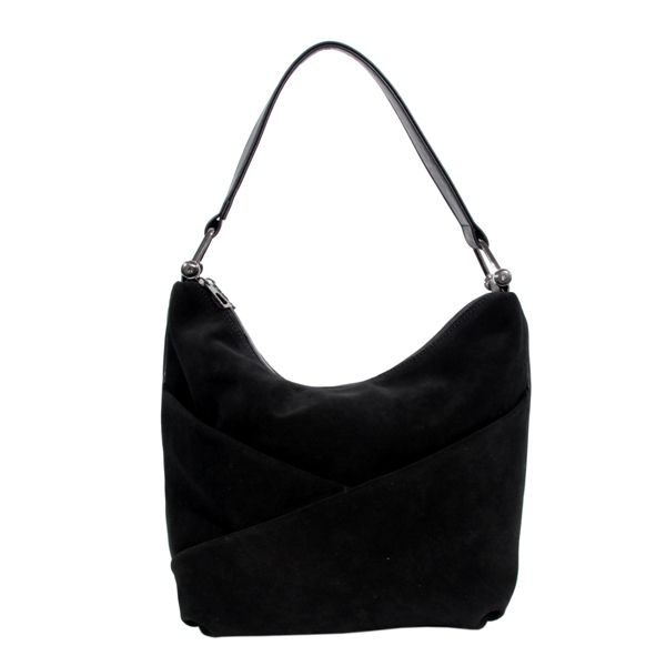 Женская замшевая сумка МІС 0749 черная