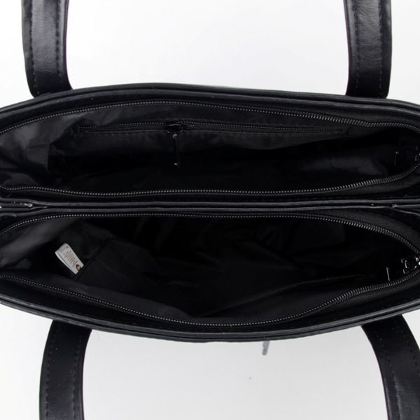 Женская сумка 35381 черная гладкая
