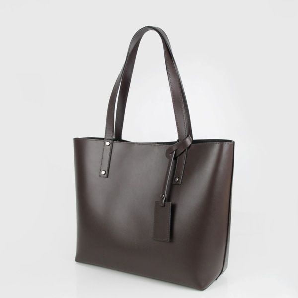 Женская кожаная сумка - шопер МІС 192753 коричневая