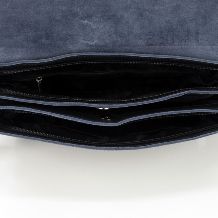 Чоловічий шкіряний портфель - сумка Vesson 4715 синій
