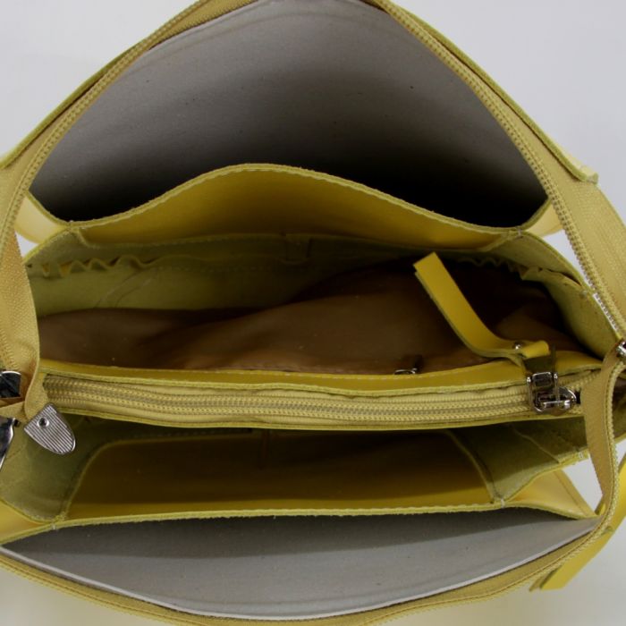 Женская кожаная сумка МІС 2762 желтая