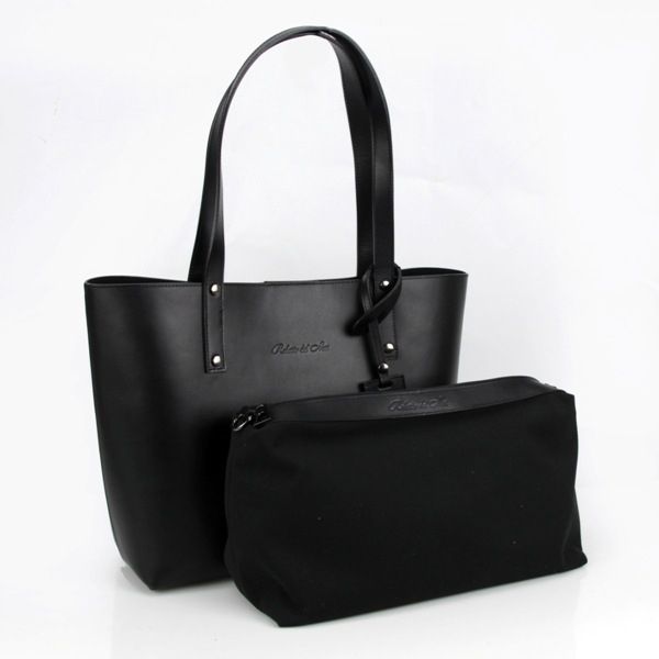 Женская кожаная сумка - шопер МІС 192753 черная