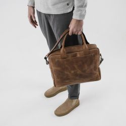 Мужской кожаный портфель 4654 синий