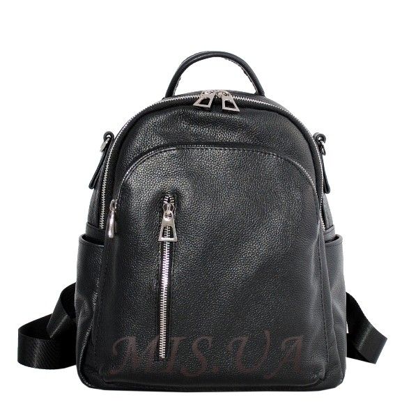 Женский кожаный сумка-рюкзак 2583 черный