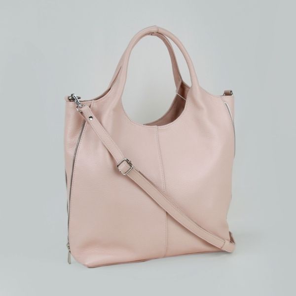 Жіноча шкіряна сумка МІС 2742 рожева