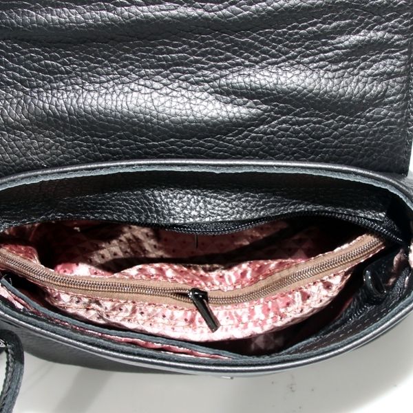 Жіноча шкіряна сумка МІС 2714 чорна