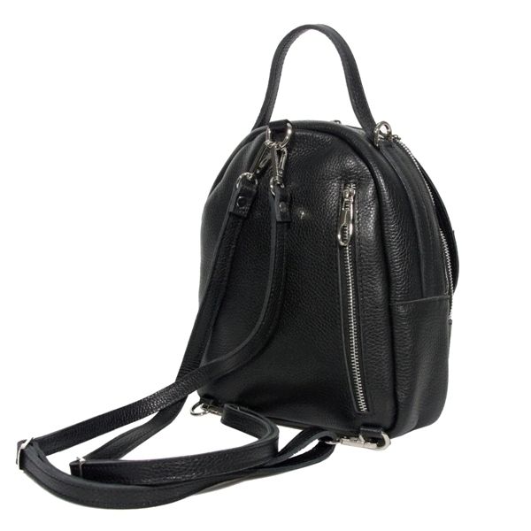 Жіночий шкіряний сумка-рюкзак 2583 чорний