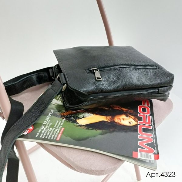 Мужская кожаная сумка Vesson 4323 черная
