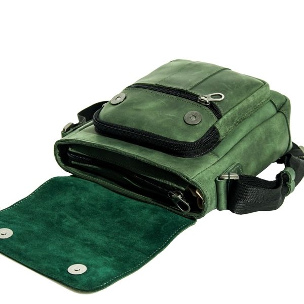 Мужская кожаная сумка Vesson 4639 зеленая