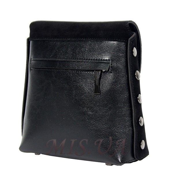 Женская замшевая сумка МІС 0722 черная