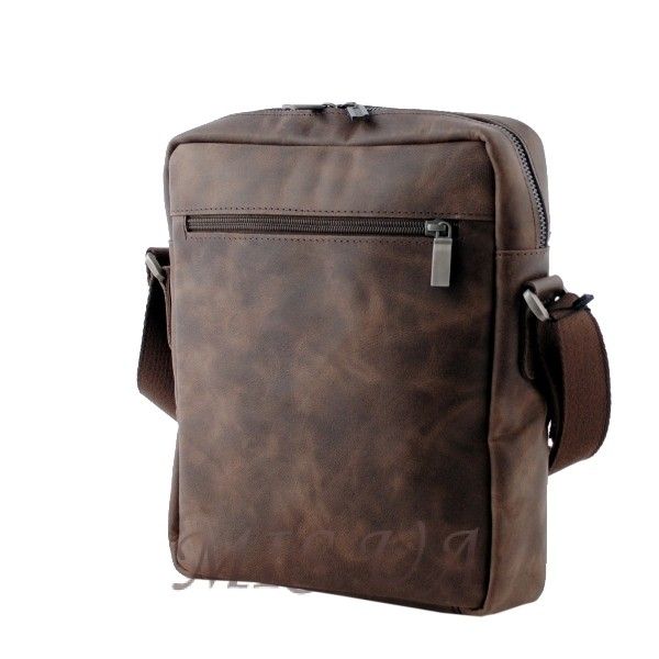 Мужская кожаная сумка Vesson 4568 коричневая - гранж