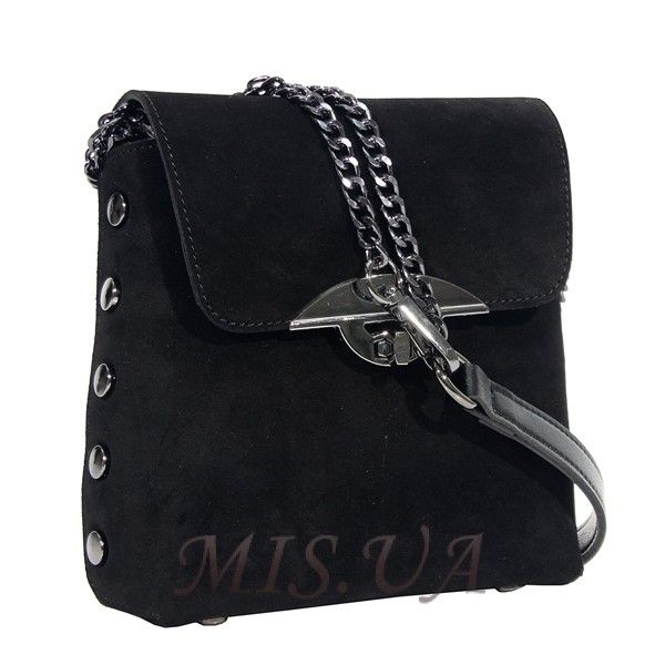Женская замшевая сумка МІС 0722 черная
