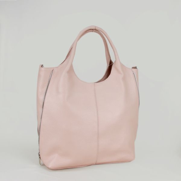 Женская кожаная сумка МІС 2742 розовая
