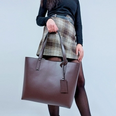 Жіноча  шкіряна сумка-шопер МІС 192753 коричнева
