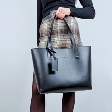 Жіноча  шкіряна сумка-шопер МІС 192753 чорна