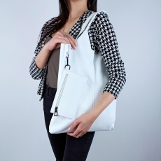Жіноча  шкіряна сумка-шопер МІС 2682 біла
