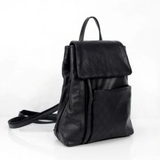 Жіночий шкіряний рюкзак МІС 2731 чорний