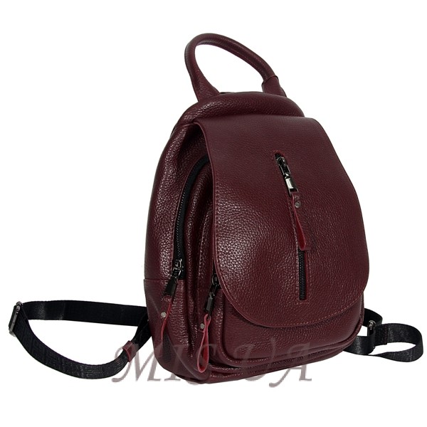 Женский кожаный сумка-рюкзак 2596 бордовый