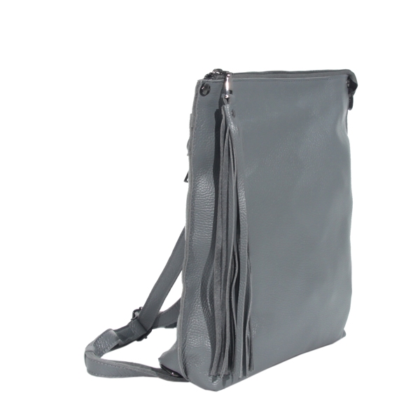 Городской кожаный рюкзак МIС 2681 серый