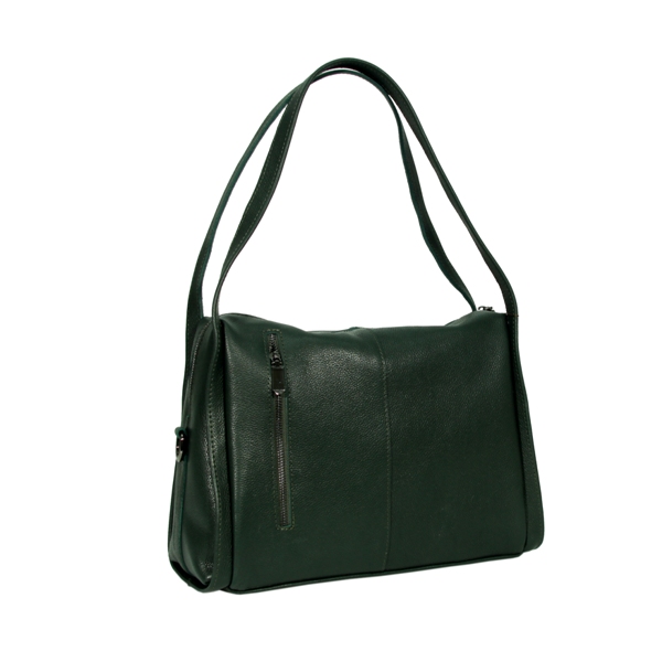 Женская кожаная сумка 2535 зеленая 
