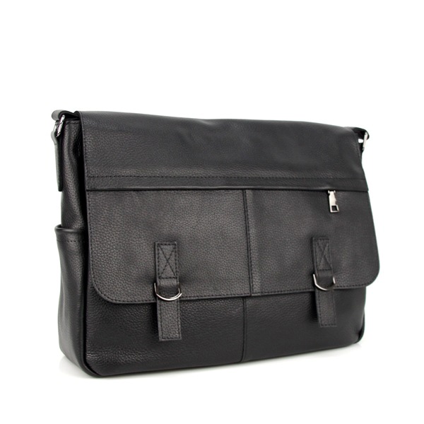 Мужская кожаная сумка - портфель Vesson 4625 черная