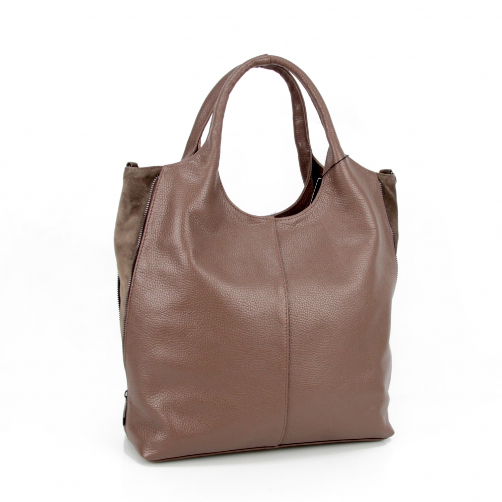 Женская кожаная сумка МІС 2742 коричневая