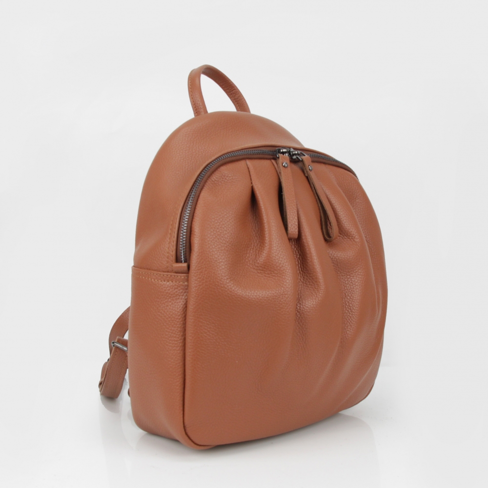 Женский кожаный рюкзак МІС 2772 рыжий