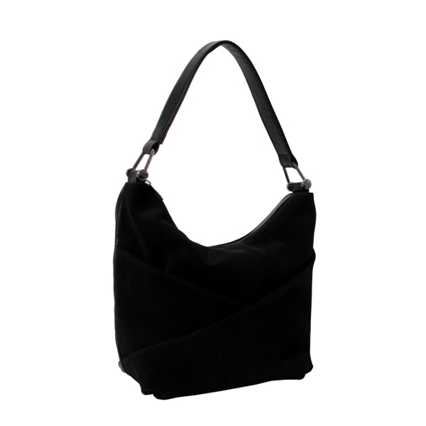 Женская замшевая сумка МІС 0749 черная
