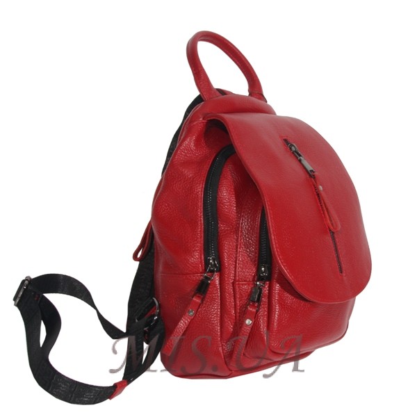 Женский кожаный сумка-рюкзак 2596 красный