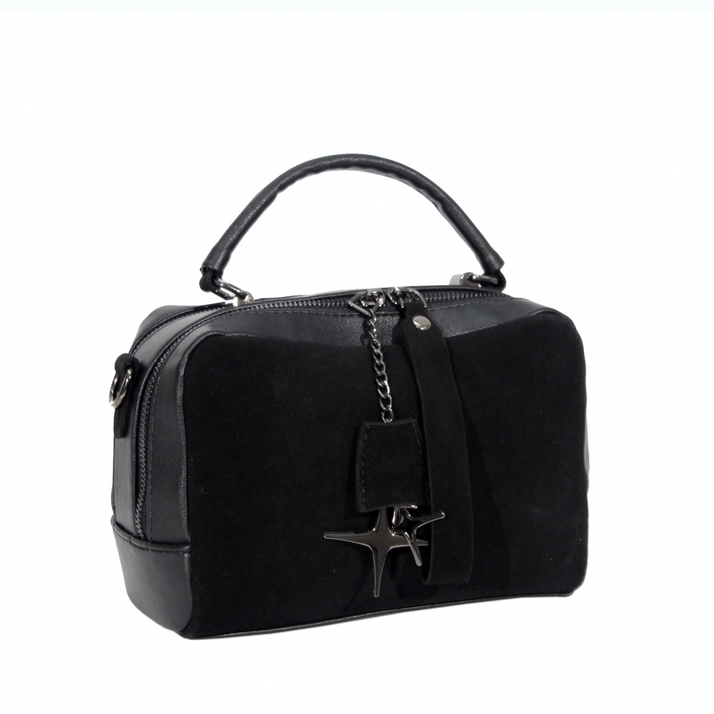 Женская замшевая сумка МІС 0750 черная
