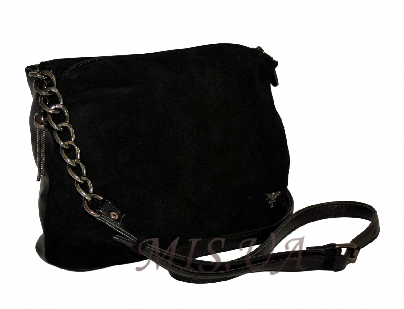 Женская замшевая сумка 0670 черная