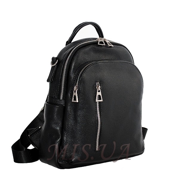 Женский кожаный сумка-рюкзак 2583 черный