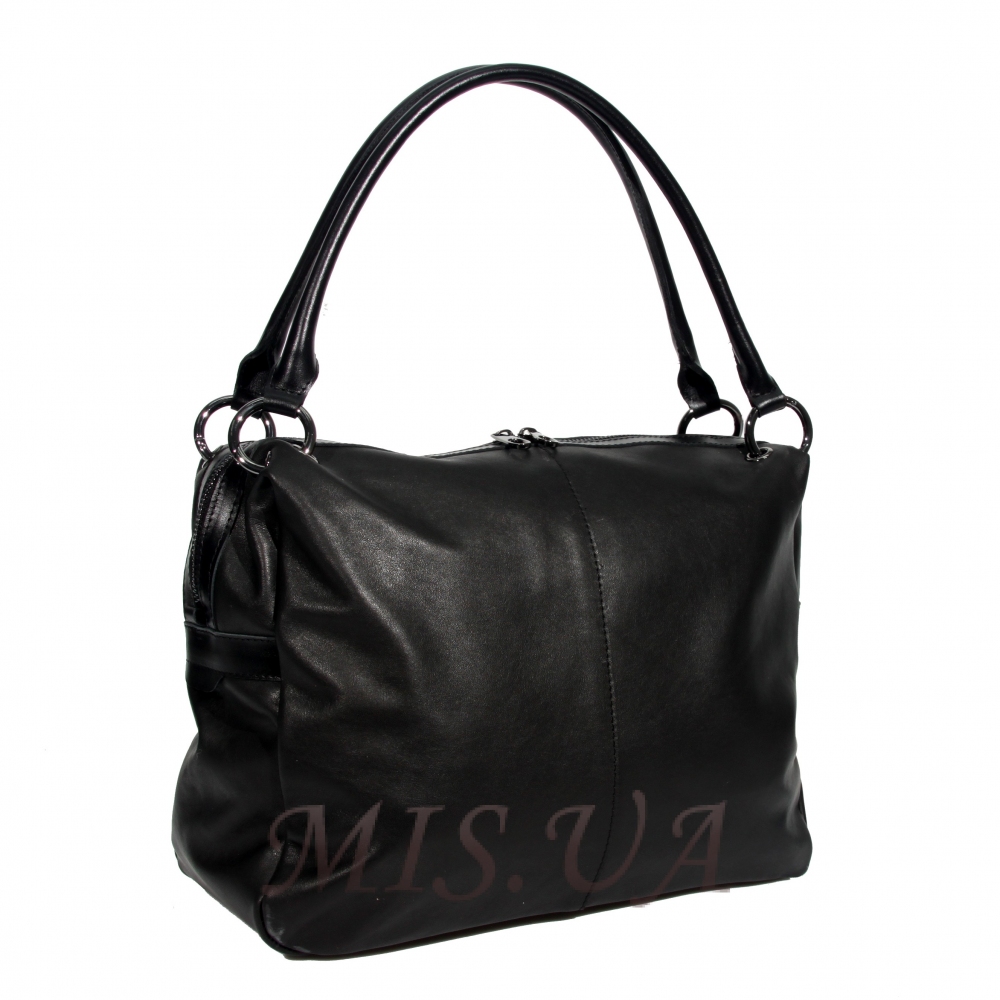 Женская кожаная сумка МІС 2656 черная